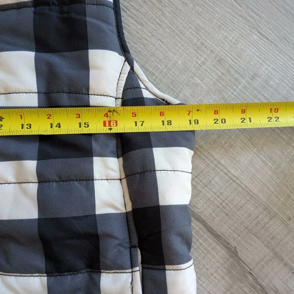 Natural Reflections Vest Womens Medium Plaid Black And White Puffer - Picture 5 of 5